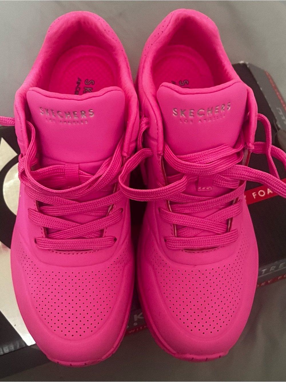 Skechers Women’s Bright Pink Lace-Up SneakersSkechers